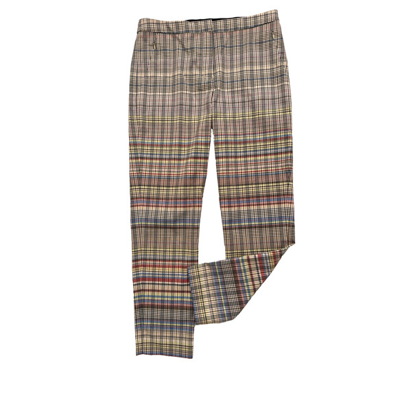 Per Se by Carlisle Ankle Pants 8 Christy Tan Blue Plaid Cotton Stretch Tapered - Picture 10 of 10